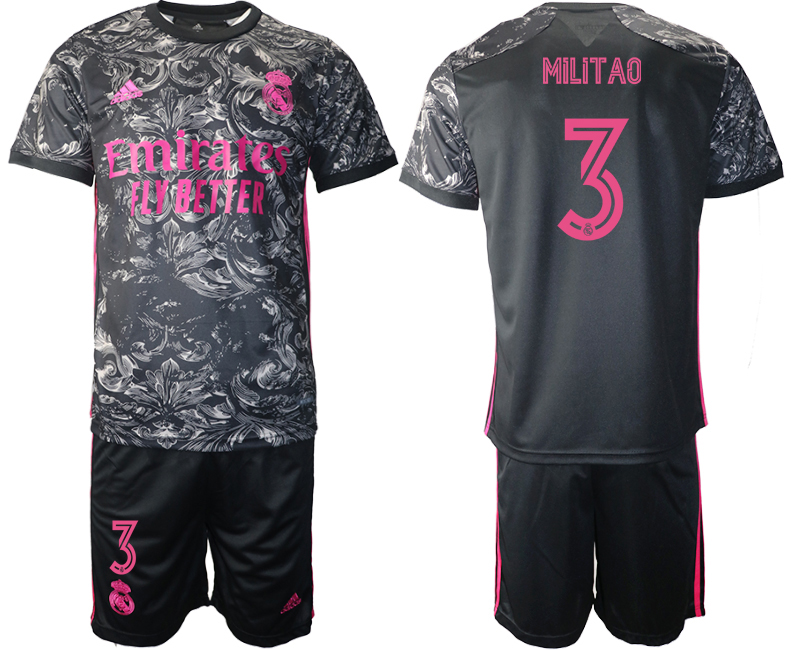 2021 Men Real Madrid away #3 soccer jerseys->real madrid jersey->Soccer Club Jersey